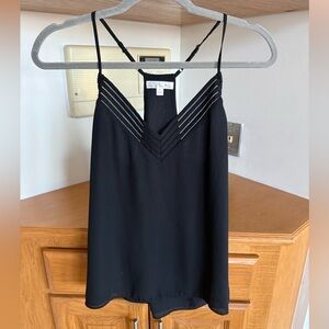 Nine Britton Black Darra Mesh Detail Cami Blouse